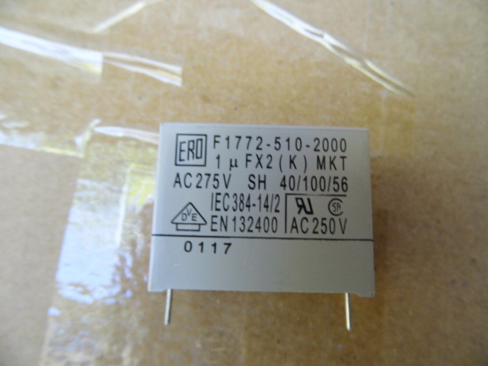 20 PCS VISHAY/ROEDERSTEIN F1772 510 2000 1MF X 2 10% 275VAC CAPACITORS 20 PCS VISHAY/ROEDERSTEIN F1772 510 2000 1MF X 2 10% 275VAC CAPACITORS